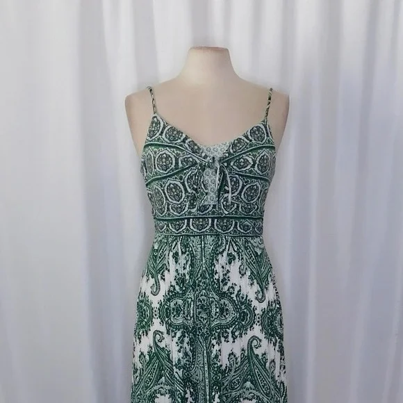 Anthropologie MOULINETTE SOEURS Brisbane Green Paisley Maxi Dress Knit Medium - Picture 4 of 16